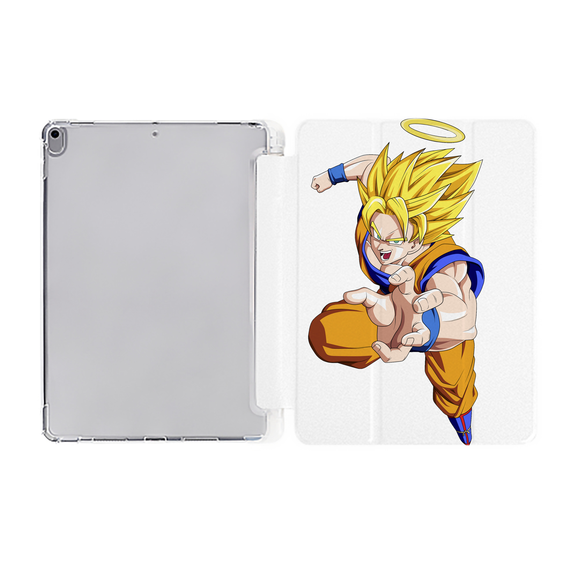 （画像用） ドラゴンボール 孫悟空（そん ごくう）Son Goku カカロット DRAGON BALL Kakarotto IPad ケース ペン収納付き 三つ折りスタンド PUレザー×シリコン 対応機種9.5/10.5/10.9インチ